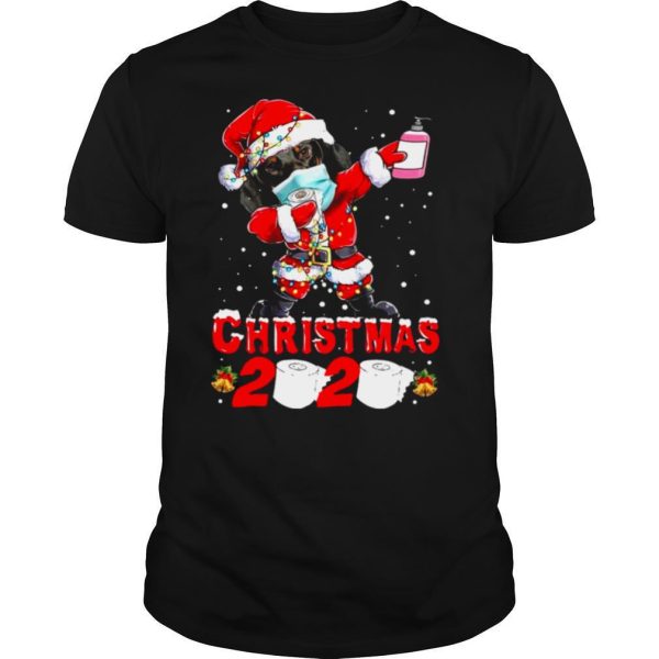 Dachshund Santa Face Mask Christmas 2020 Toilet Paper Light Christmas shirt