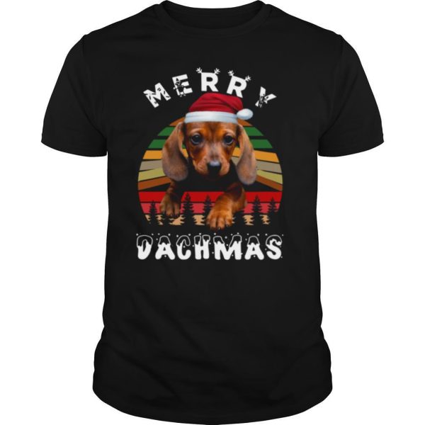 Dachshund Santa Merry Dachmas Christmas Vintage Retro shirt