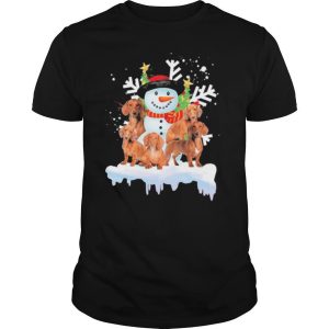Dachshund snowman merry christmas shirt