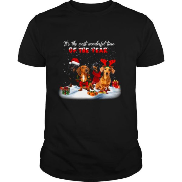 Dachshunds Its The Most Wonderful Time Of The Year Merry Christmas Gift shirt