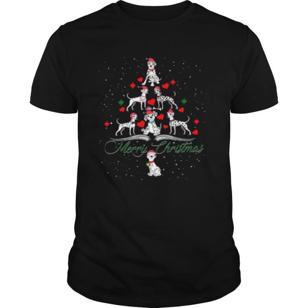 Dalmatian Dog Cartoon Merry Christmas Tree shirt