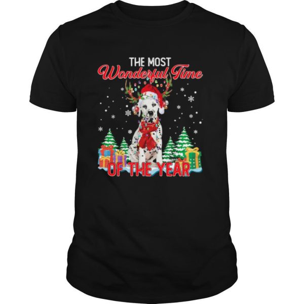 Dalmatian Santa the most wonderful time of the year Christmas shirt