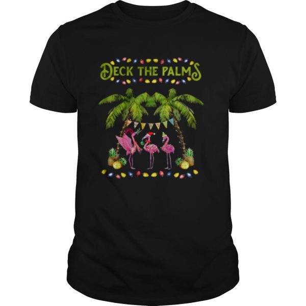 Deck The Palms Merry Flamingo Christmas shirt