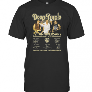 Deep Purple 52Nd Anniversary 1968 2020 Signatures Thank You For The Memories T-Shirt