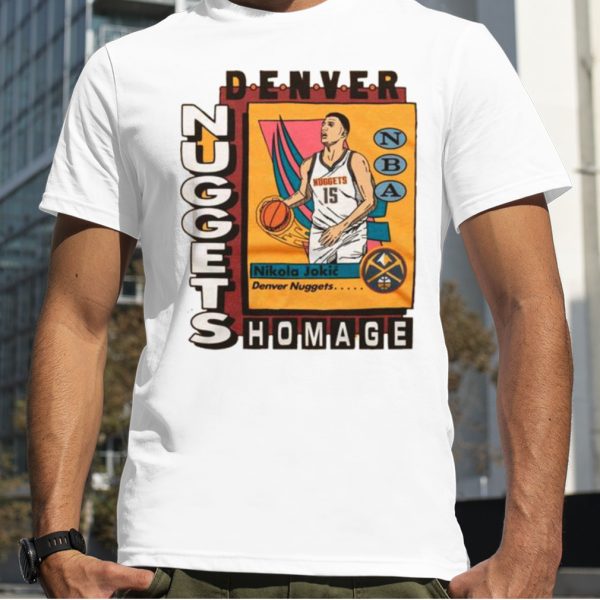 Denver Nuggets Trading Card Nikola Jokic Homage Retro Shirt