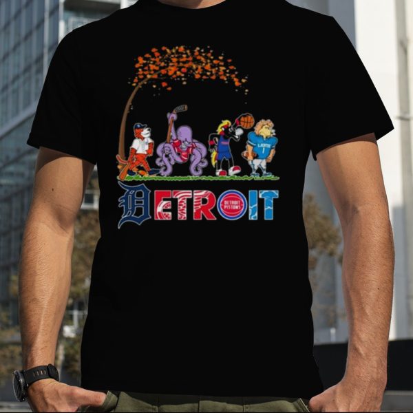 Detroit Pistons Lions Red Wings Tigers Mascot Halloween Fall 2023 Shirt