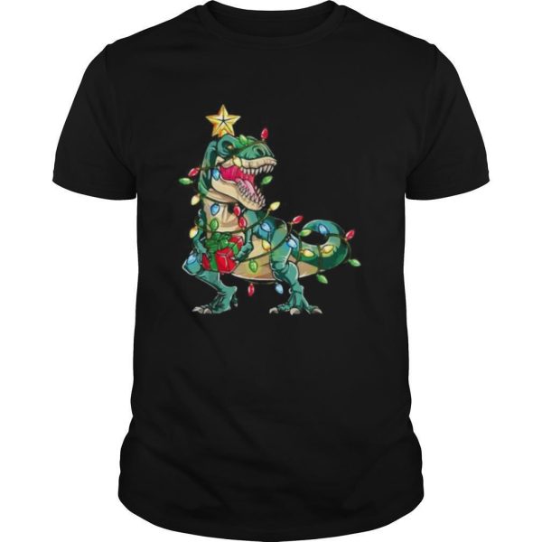 Dinosaur merry christmas tree shirt