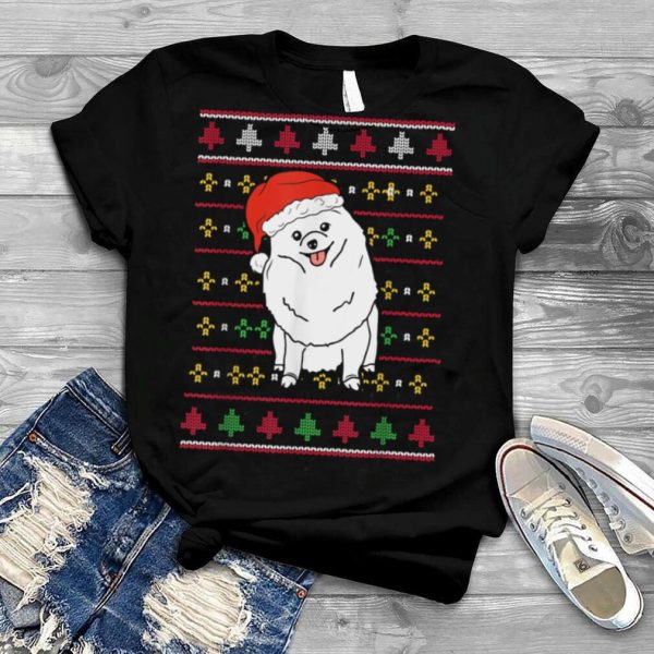 Dog Christmas Party Gift for American Eskimo Dog Lover T Shirt