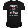 Dog Dachshund Face Mask Merry Christmas Quarantine shirt