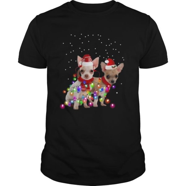 Dog Graphic Chihuahua Xmas Lights shirt