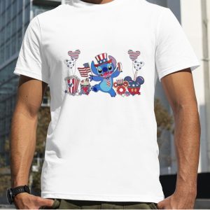 Drink And Food 4th Of July Funny Disney Patriot Stitch shirt