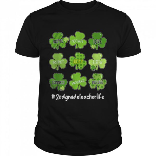 Funny Shamrock Teach Love Lucky 2nd grade teacher St Patrick T-Shirt