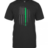 Green Line American Flag St Patrick’S Day T-Shirt