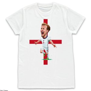 Harry Kane England T-Shirt Football Caricature T-Shirt NFL