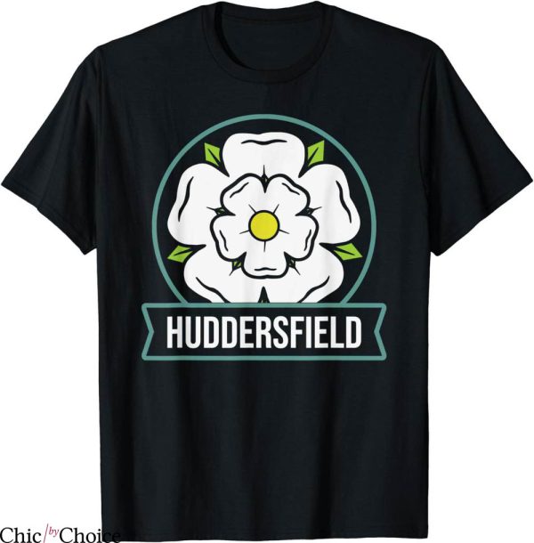 Huddersfield Town T-Shirt Yorkshire White Rose Of Emblem