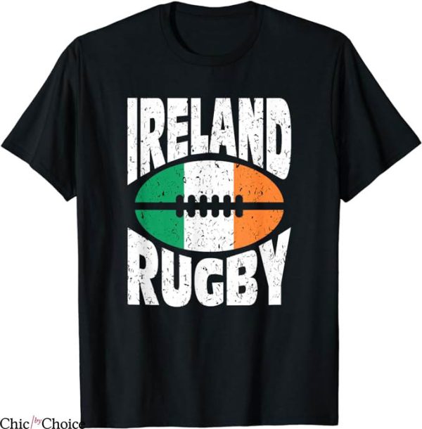Ireland Rugby T-Shirt Flag On Ball Tee Shirt MLB