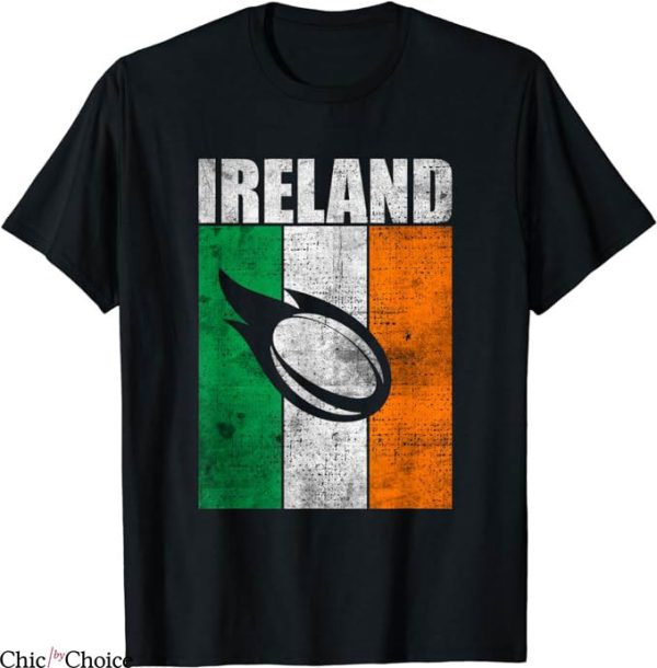 Ireland Rugby T-Shirt Irish Flag Vintage Grunge Art Tee MLB