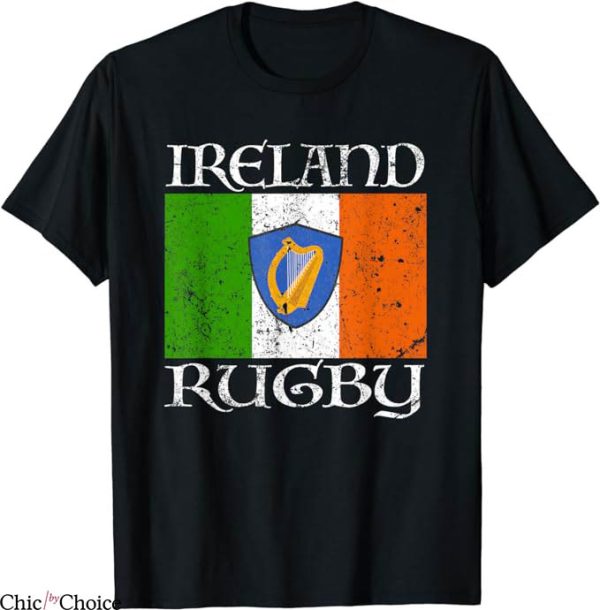 Ireland Rugby T-Shirt Vintage Irish Flag Rugby Fan Tee MLB