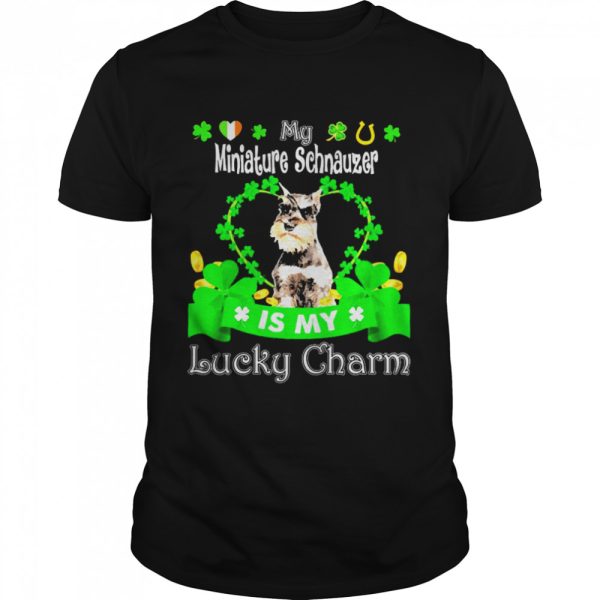 My Grey Miniature Schnauzer Dog Is My Lucky Charm Patrick’s Day Shirt