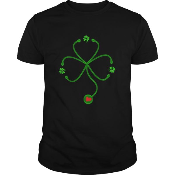 Nice Irish Nurse St Patricks Day Stethoscope Heartbeat shirt