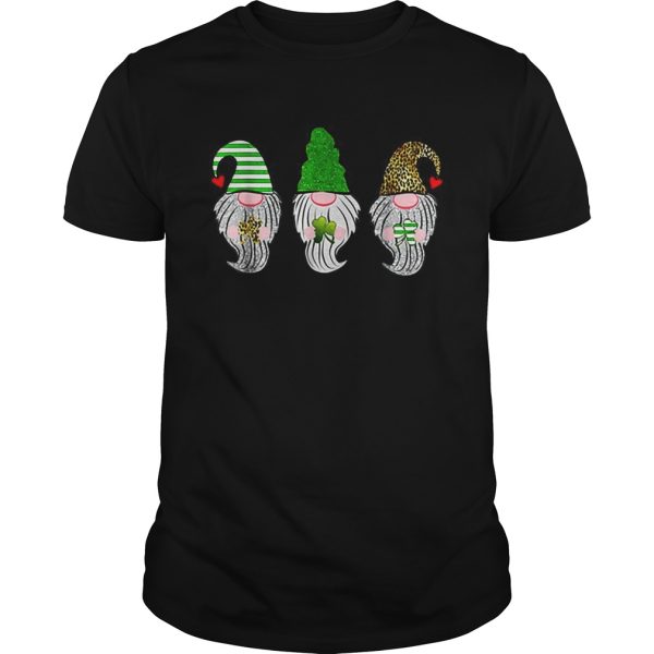 Nice Three Gnomes St Patricks Leopard Plaid Holding Clover shirt