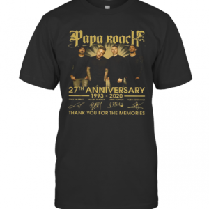 Papa Roach 27Th Anniversary 1993 2020 Thank You For The Memories Signatures T-Shirt