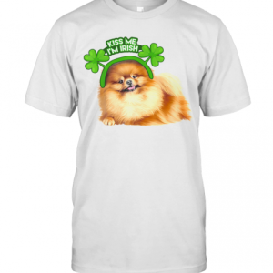 Pomeranian Lucky Shamrock Kiss Me Irish St. Patricks Day T-Shirt