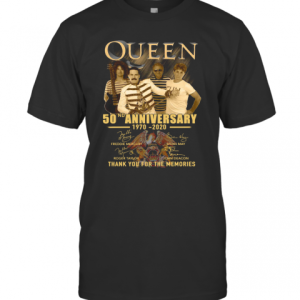Queen 50Nd Anniversary 1970 2020 Thank You For The Memories Signatures T-Shirt