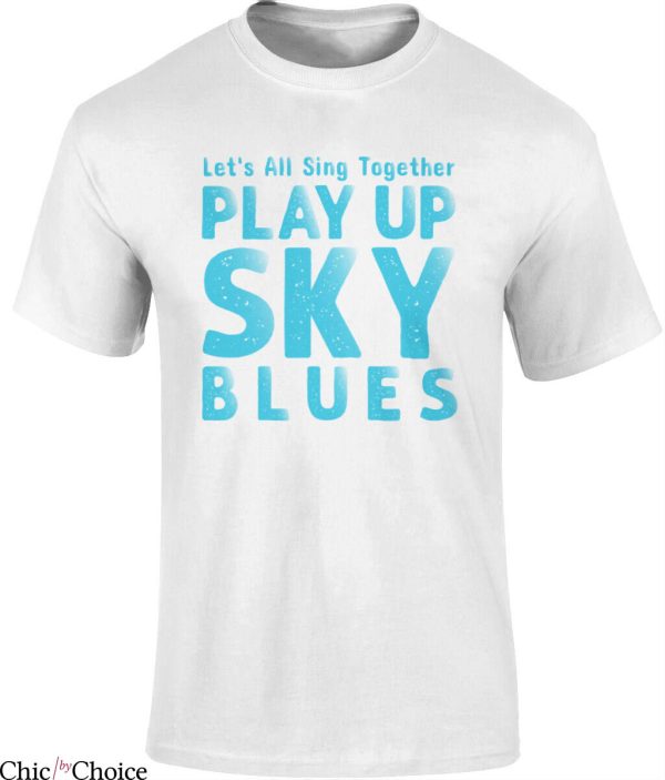 Retro Coventry City T-Shirt Play Up Sky Blues Or Woman Chant