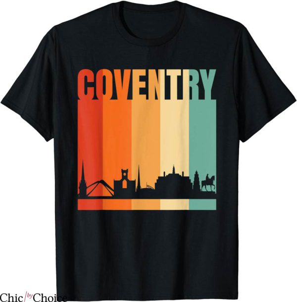 Retro Coventry City T-Shirt Skyline Sports Soccer Supporter