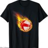 Retro England Cricket T-Shirt Fire Ball Tee Shirt NFL