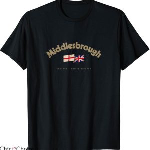 Retro Middlesbrough T-Shirt City Name Vintage Uk Flag