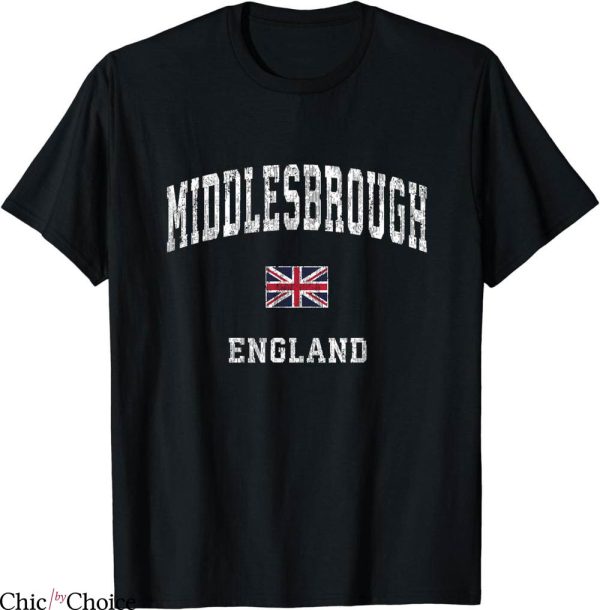 Retro Middlesbrough T-Shirt England Vintage Athletic Sports