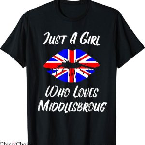 Retro Middlesbrough T-Shirt Lips And Mouth Love Union Jack