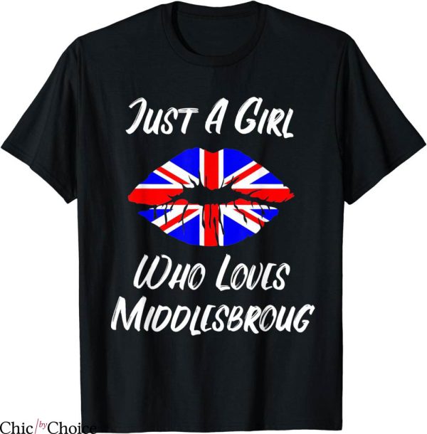 Retro Middlesbrough T-Shirt Lips And Mouth Love Union Jack