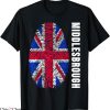 Retro Middlesbrough T-Shirt Union Jack Flag Fingerprint