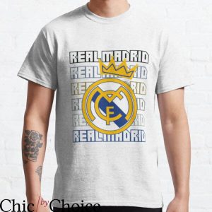 Retro Real Madrid T-shirt Real Madrid Repeat Text T-shirt