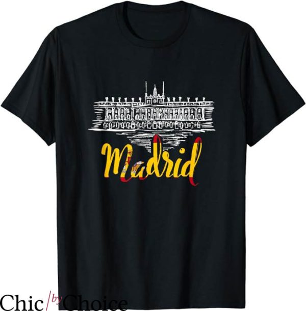 Retro Real Madrid T-shirt Vintage Royal Palace In Madrid