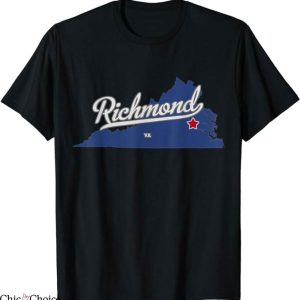 Richmond Afc T-Shirt Richmond Virginia VA Map T-Shirt NFL