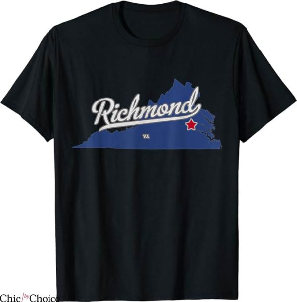 Richmond Afc T-Shirt Richmond Virginia VA Map T-Shirt NFL