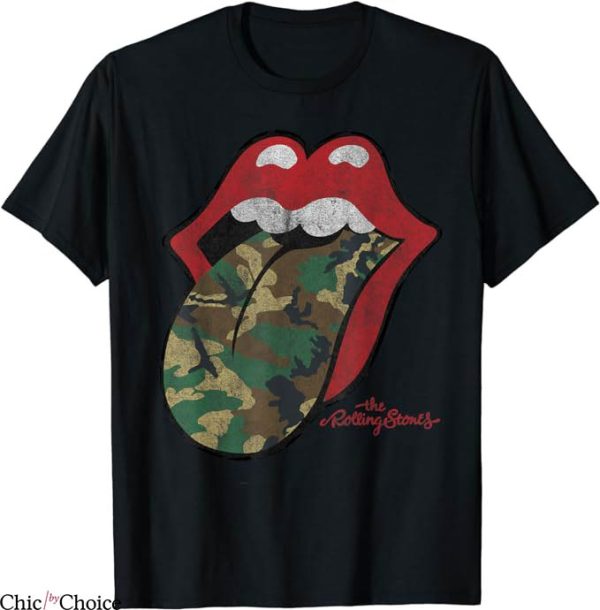 Rolling Stones T-Shirt Camo Tongue T-Shirt Trending