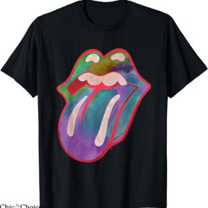 Rolling Stones T-Shirt Official Colour Tongue Shirt Trending