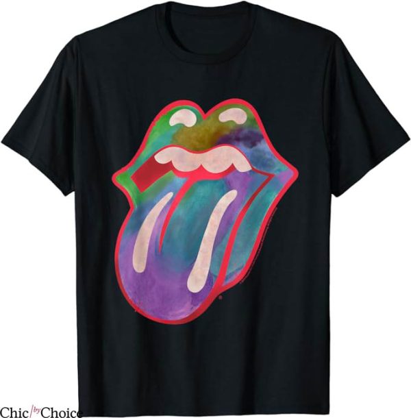 Rolling Stones T-Shirt Official Colour Tongue Shirt Trending