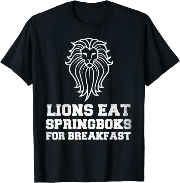 Rugby Tour T-Shirt British Lions Eat Springboks Breakfast