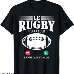 Rugby World Cup T-Shirt Il Faut Que Jy Allie Le Rubby Tee