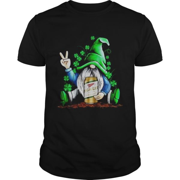 Shamrock Gnome hug Miller Lite Beer shirt