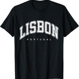 Sporting Lisbon T-Shirt Portugal Varsity Style White Text