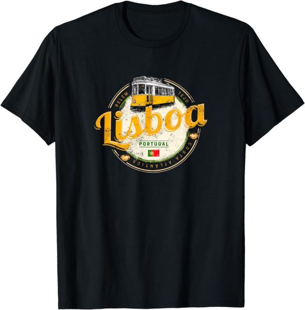 Sporting Lisbon T-Shirt Portugal With Retro Tram Vintage
