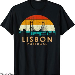 Sporting Lisbon T-Shirt Vintage Retro Style Landscape Sunset