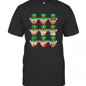 St. Patrick Day Emoji Funny Leprechaun Faces T-Shirt